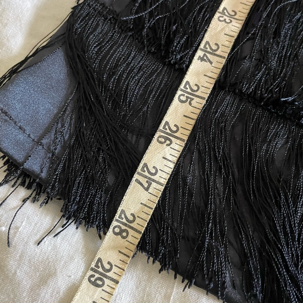 Micro Mini Black Fringe Dress - Picture 5 of 8